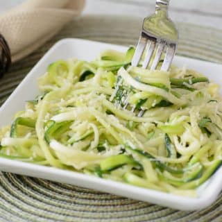 One Skillet Garlic Parmesan Zoodles. healthy, low carb, paleo and gluten free alternative to regular noodles. Even if you don't usually like zucchini, you will LOVE these! Substitute them for noodles in your favorite dishes for a fresh and healthy recipe!