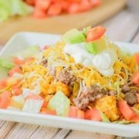 Easy Freeze Ahead Taco Casserole. Perfect dinner to make and freeze in batches so you always have an easy dinner option in the freezer!