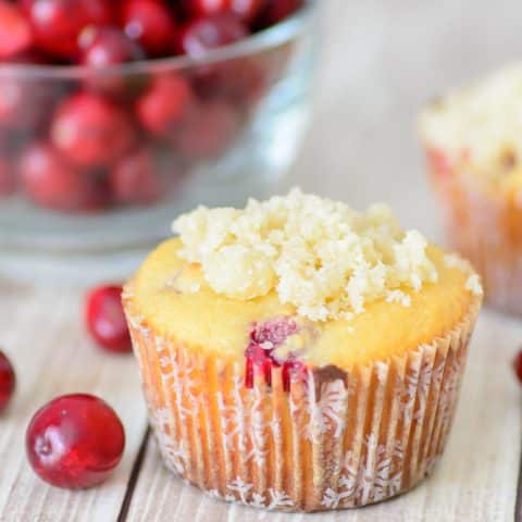 Gluten Free Orange Cranberry Muffins. Made with healthy almond flour, these gluten free muffins are a yummy way to start the day!